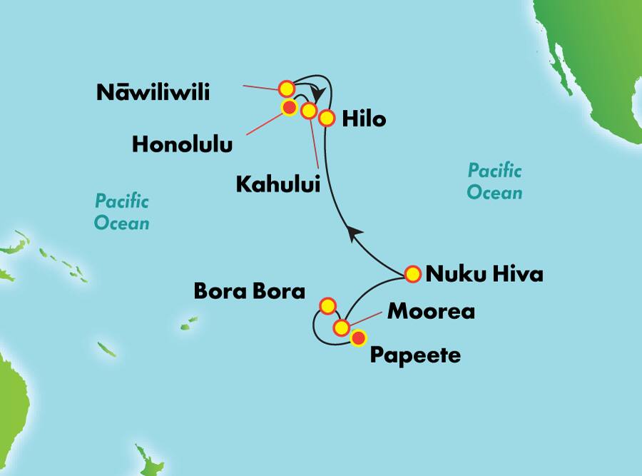 Hawái y la Polinesia Francesa desde Papeete, 13 días Hawái y la Polinesia Francesa desde Papeete, 13 días